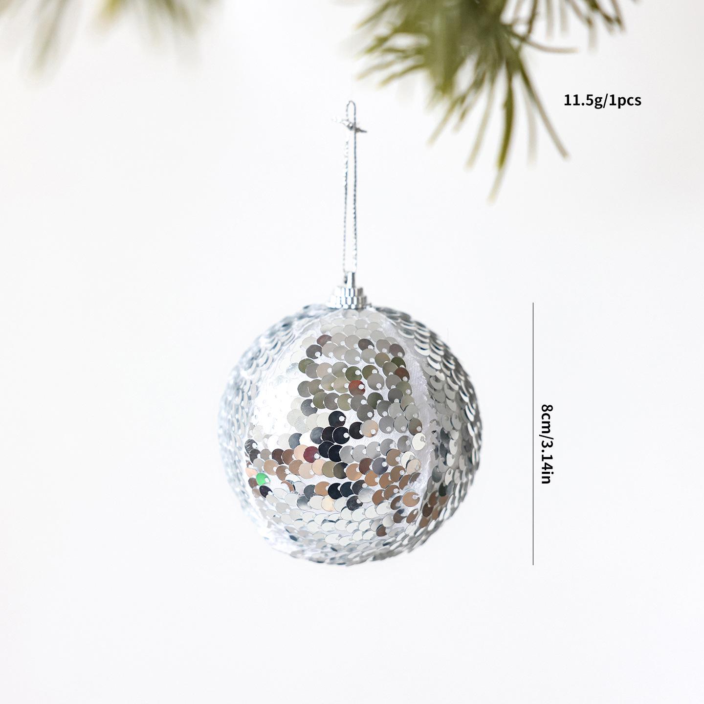 8CM Colorful Foam Sequin Christmas Ball - Decorative Hanging Ornament