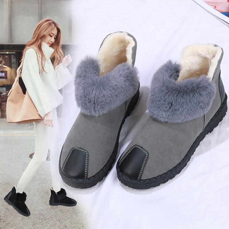 Women's Snow Boots Comfortable Flat-heeled Korean Martin Boots Winter Women's Cotton Shoes