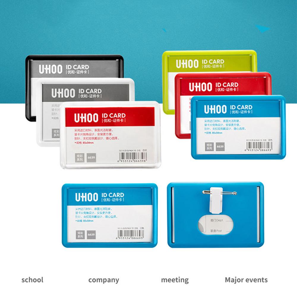 School Bank Credit Card Business Badge Case ID Badge Holder Card Holder With Pin Clip Card Bag
