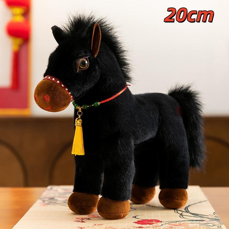 1Pcs Blessing Message Horse Doll Keychain Red Horse Plush Stuffed Toys Bag Pendant Year Gift For Friends