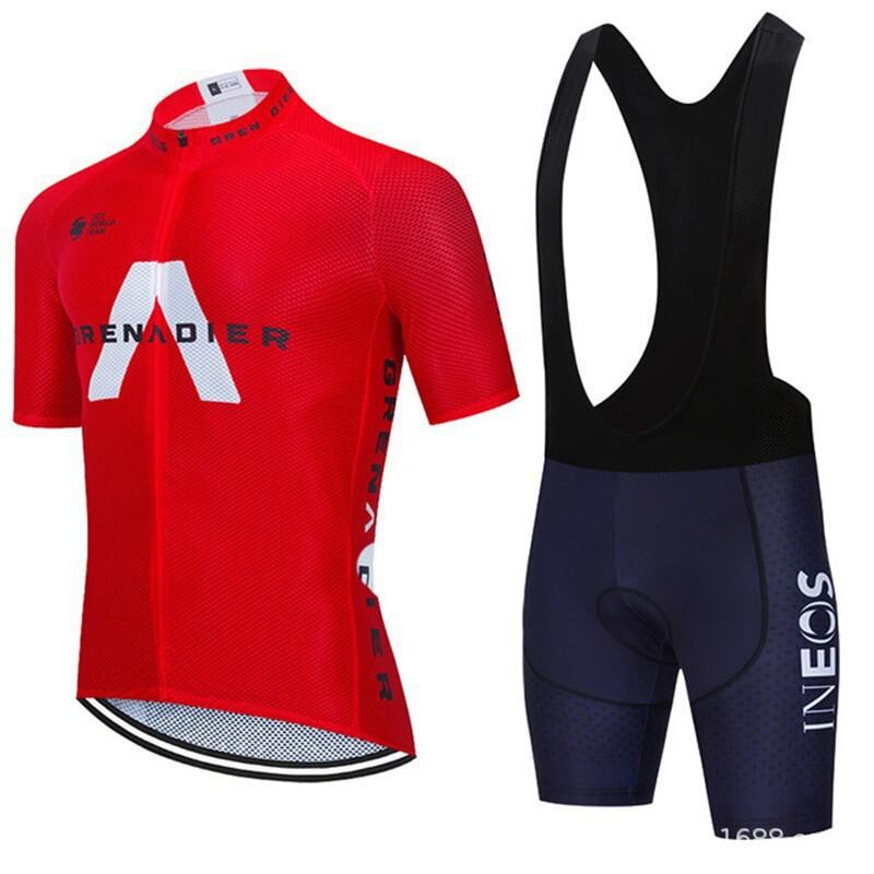 Mens Cycling Jersey Bib Shorts Set Quick-Dry Breathable Bike Apparel Road Mountain Outdoor Riding