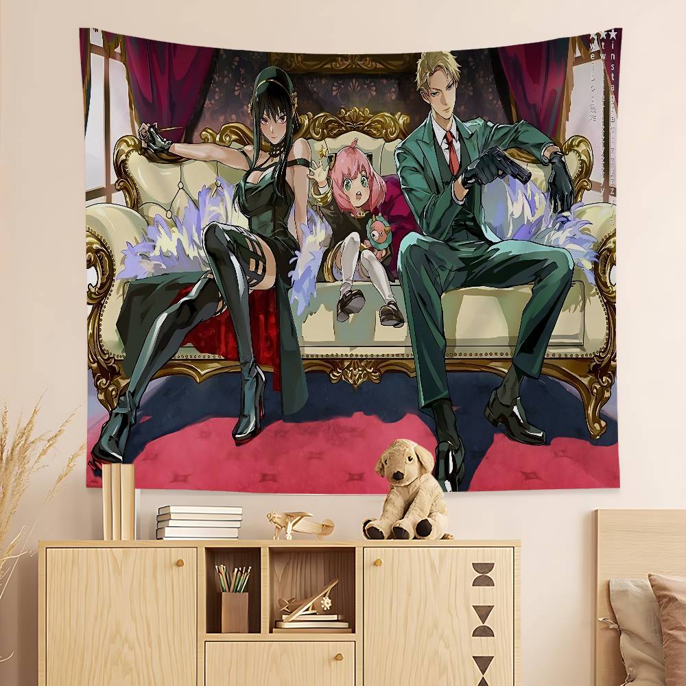 Anime Spy X Family Colorful Tapestry Wall Hanging Bohemian Wall Tapestries Mandala Wall Hanging Sheets