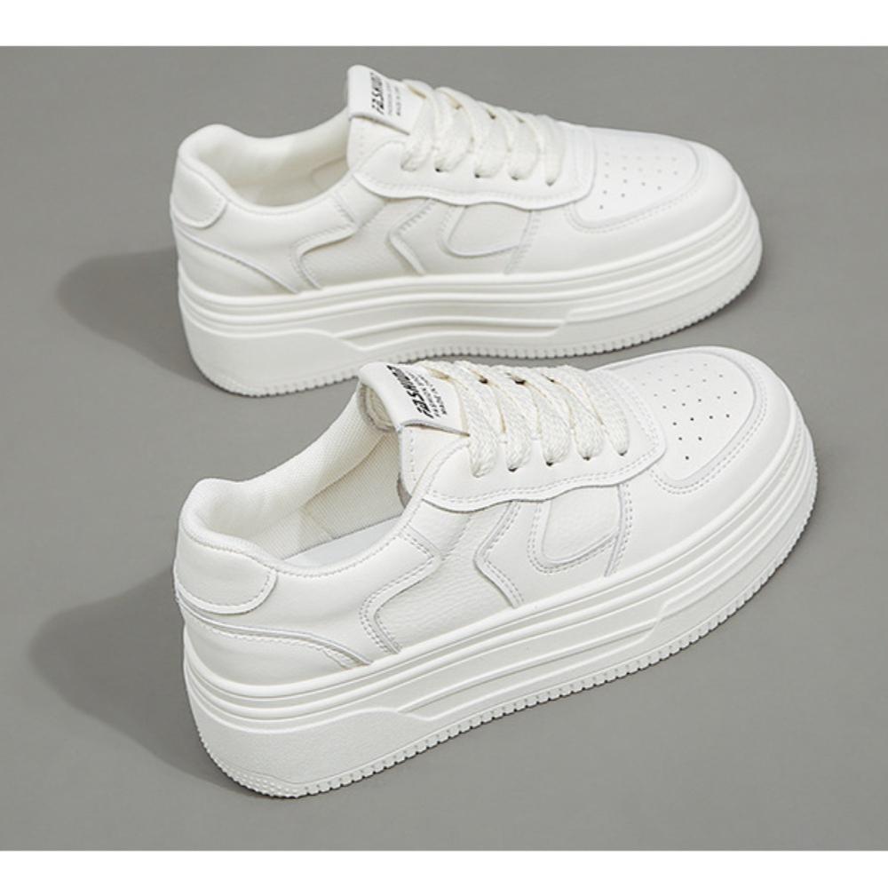 Leather Thick Sole Increase Board Shoes 2025 Early Spring New Korean Version of All Small White Shoes Women Leisure