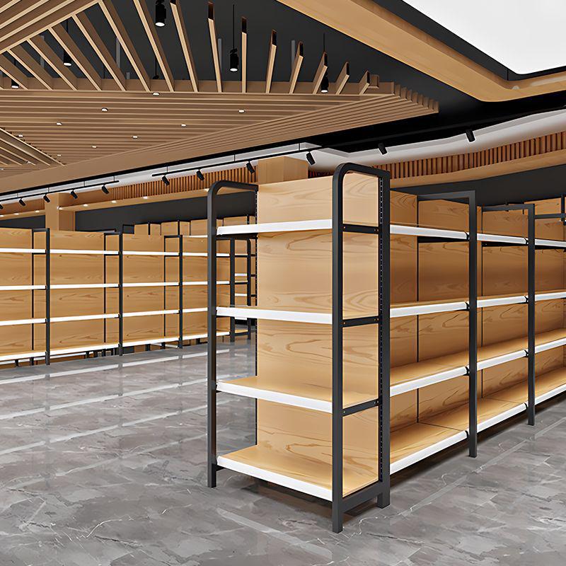 Four-Column Wood Grain Storage Rack for Stationery or Snacks - Single/Double Sided Display