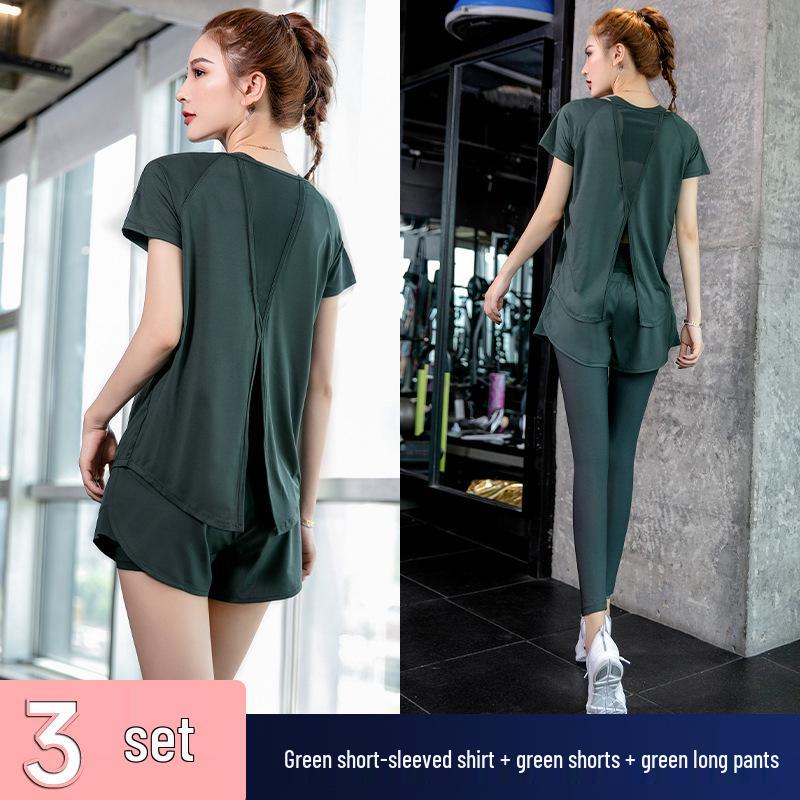 Yoga & Running Wear Quick-Dry Long/Short Sleeve Women s Sports Set M
