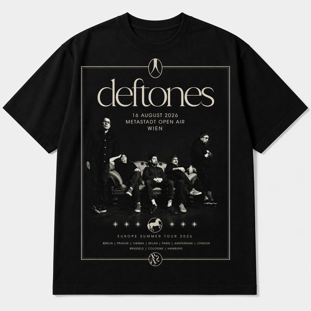 Unisex letnia koszulka zespołu rockowego Deftones bawełniana z okrągłym dekoltem Pony Drip Street Luksusowa odzież Luksusowa odzież Kopia uliczna