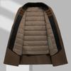 Wollmantel Herren Herbst und Winter Schal Weste Daunenfutter Business Casual Einreiher Beidseitiger Wollmantel