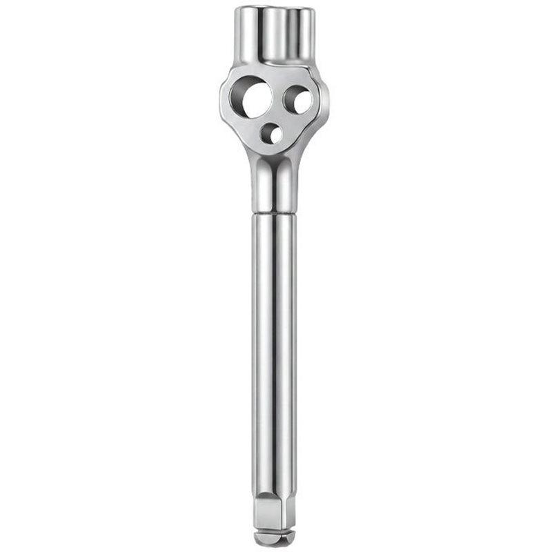 A25F-Multi Functional Hex Wrench, Booster Screwdriver,Screwdriver Head,Auto Repair Square Socket Wrench, Handle Extension Rod серебряный
