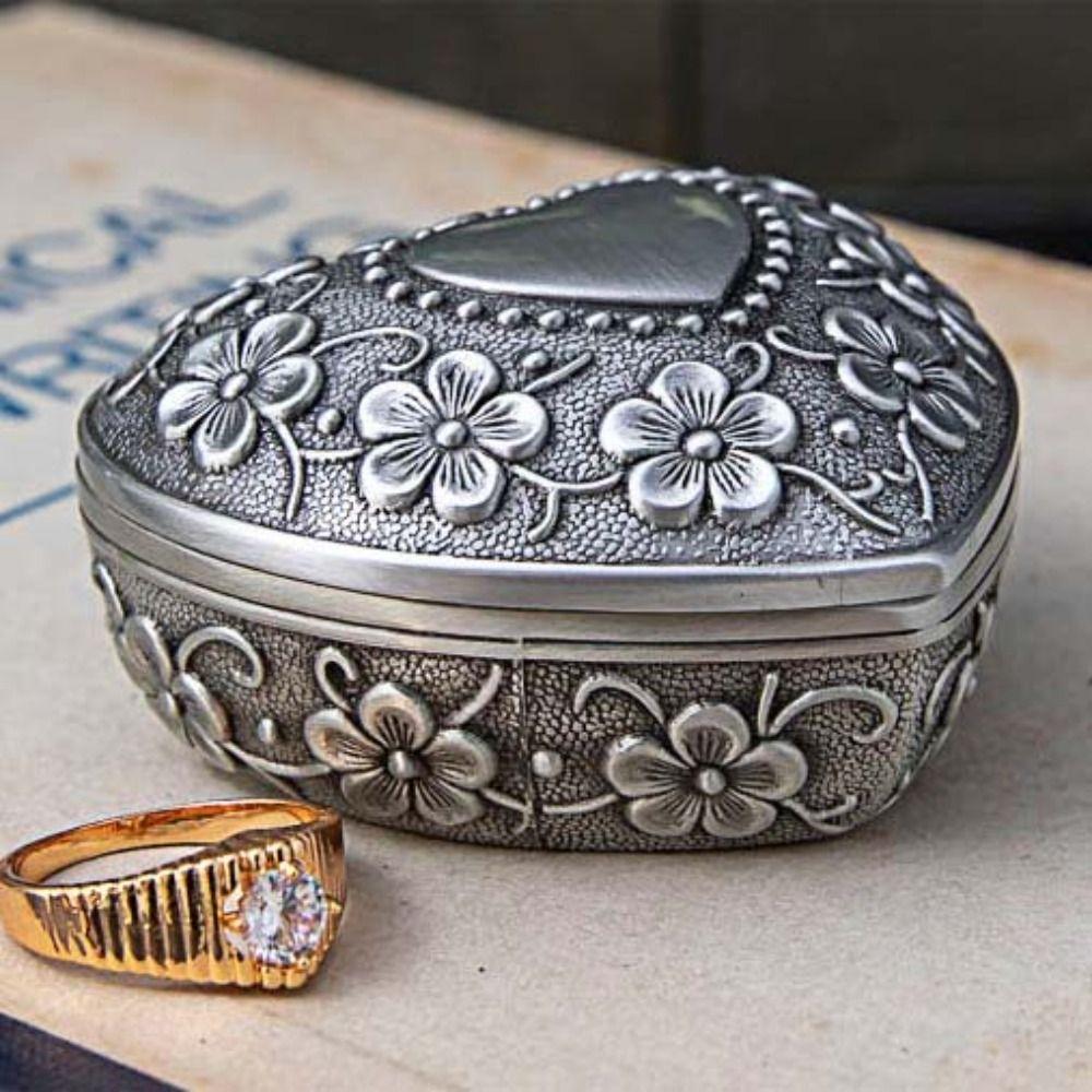 Vintage Flower Ring Bracelet Organizer Dustproof Ring Trinket Storage Pendant Beads