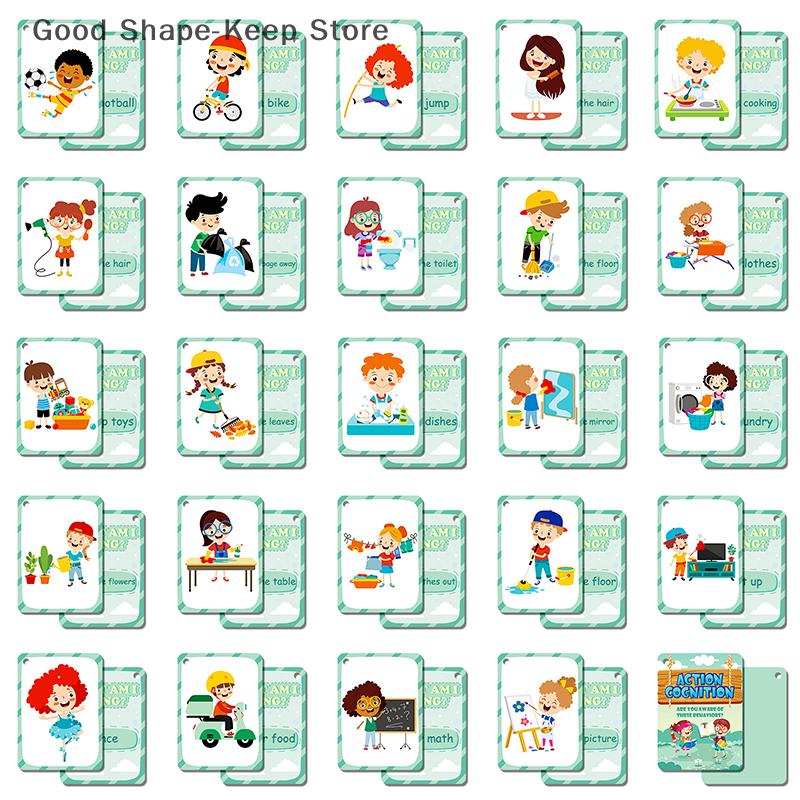 50Pcs/Set Early Education Educational Toys Cognition Learning Card Funny Memory Flash Cards For Children Kids