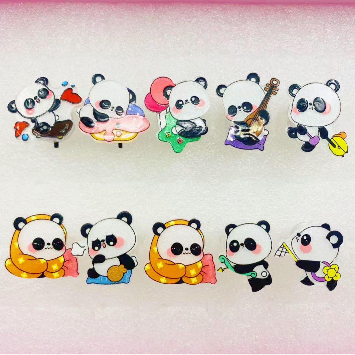 Panda Luminous Cartoon Finger Ring - Cute Light-Up Acrylic Toy for Women & Children
