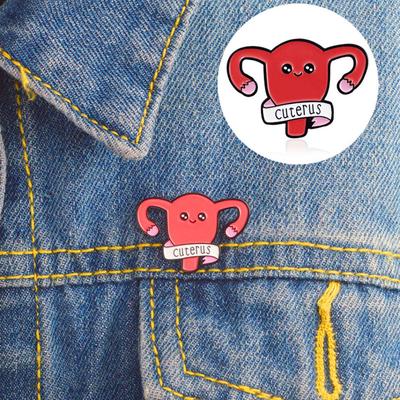 Body Organ Uterus Enamel Brooch Pin Clothing Jeans Jacket Badge Breast Pin Decor