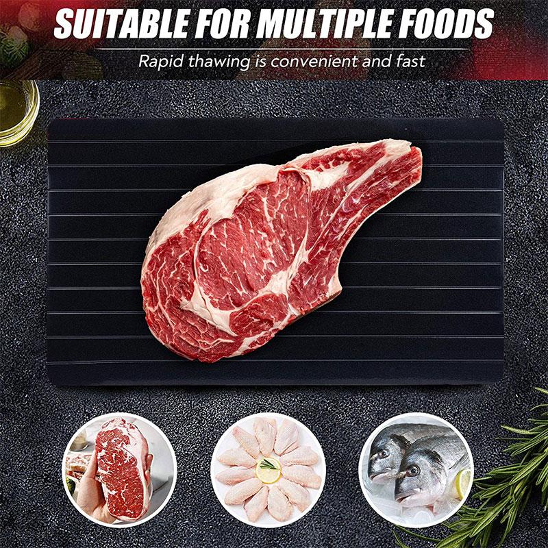 Duży Rozmiar Aluminiowa Taca do Rozmrażania Zamrożonego Mięsa z Super-Szybką Płytą do Rozmrażania Naturalna Szybka i Magiczna Deska do Rozmrażania
