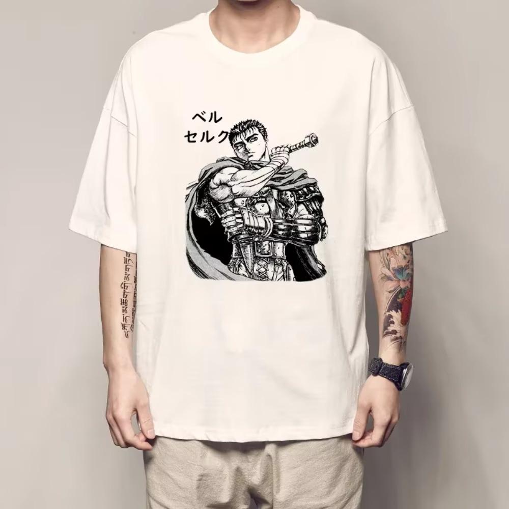 Berserk T Shirts Guts Funny T Shirt Men Cool Manga Graphic T-Shirt Japanese Anime Women Cotton Harajuku Manga Hip Hop Tops Tees