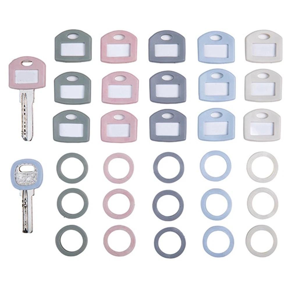 

50Pcs Colored Silicone Key Covers Labelled Key Tags Key Identifier Caps Silicone Key Caps Office 50pcs Random color