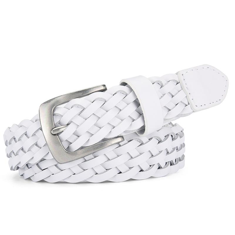 Belt Men'S First Layer Cowhide Trendy Women'S Belt Genuine Leather Woven Belt Women'S Genuine Leather White Belt Women'S Decoration