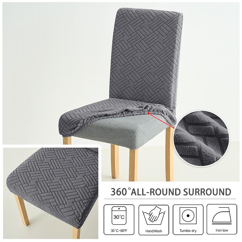 Jacquard Stuhlhussen Elastische Unifarbene Sitzbezüge für Esszimmer Abnehmbare Waschbare Hotel Bankett Stuhlkissenbezug 1 Stück