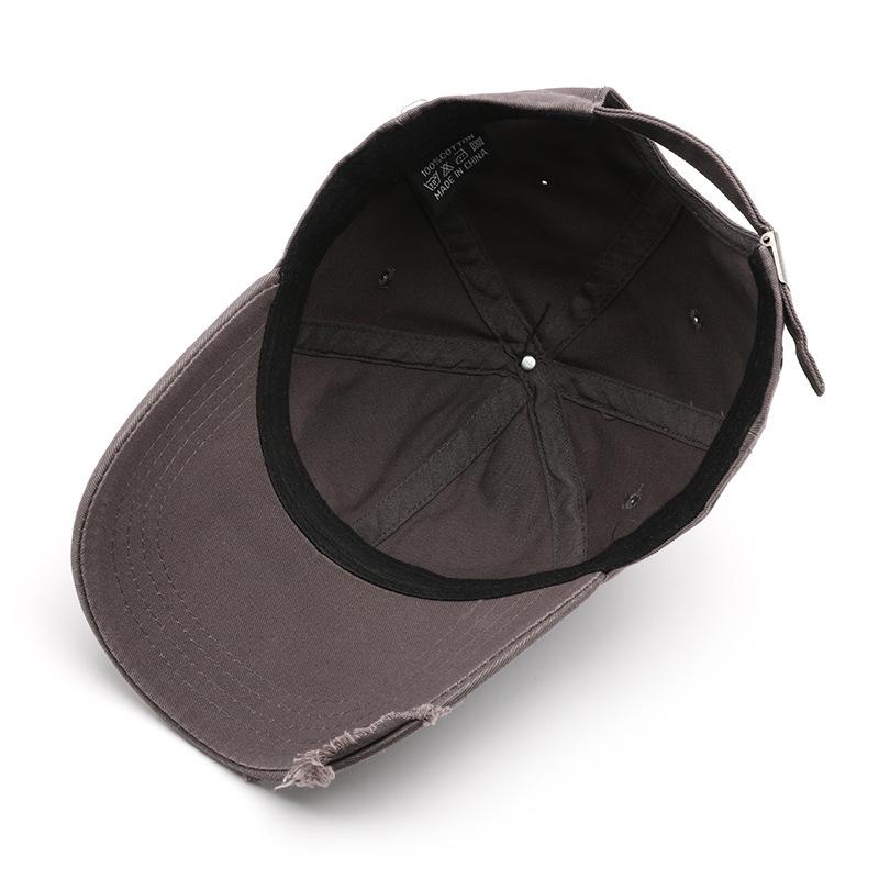Unisex Trendy Ripped Baseball Cap: Solid Color, Washed, Sunscreen Sun Visor