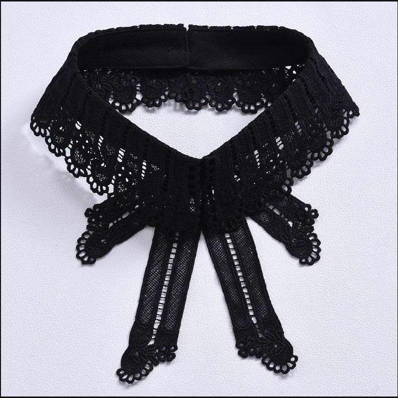 Fashion Lace White Fake Collar Women Detachable Collars for Women Black Lapel False Collars Woman Tie Clothes Accessories