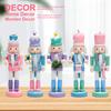 2026 Christmas Nutcracker Soldier Figurine 12cm Wooden Xmas Decor, Gift for Home/Party, German Style Holiday Ornaments Xmas
