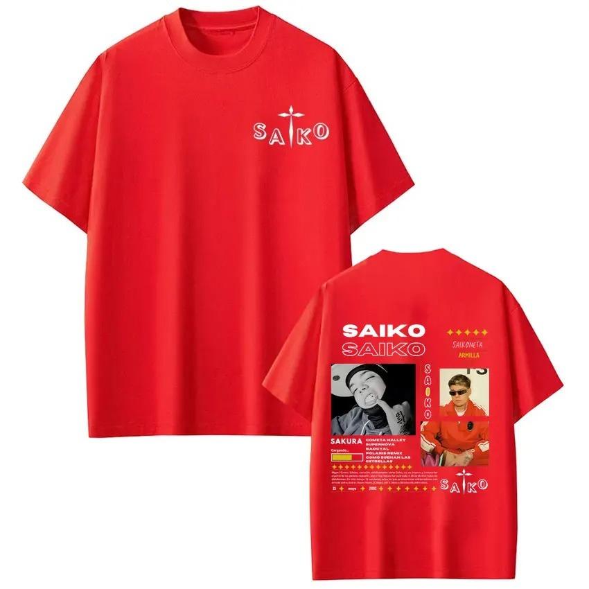 2026 Summer Shortsleeved Cotton Harajuku Punk Tshirts Rapper SAIKO Album Tour Merch T Shirt Unisex Women Hiphop Fashion Tshirt