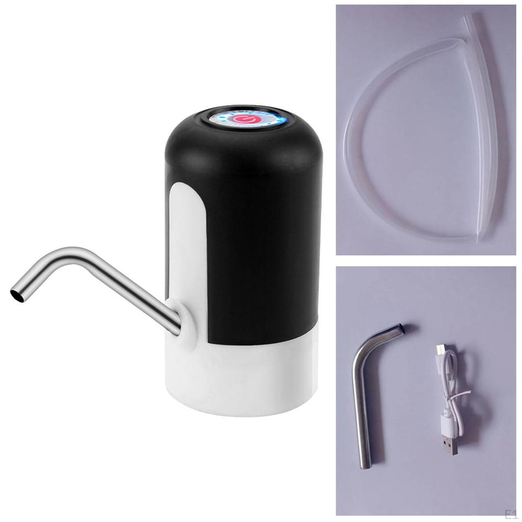 Automatic Water Dispenser Pump Blue Light with Silicone Hose Universal Gallon Bottles USB Charging