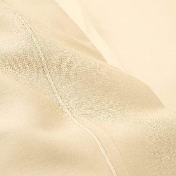 Drap plat percale de coton peigné "Julian" toutes dimensions Coton Pur - Julian Ivoire - 240 x 300 cm pour lit 2 places