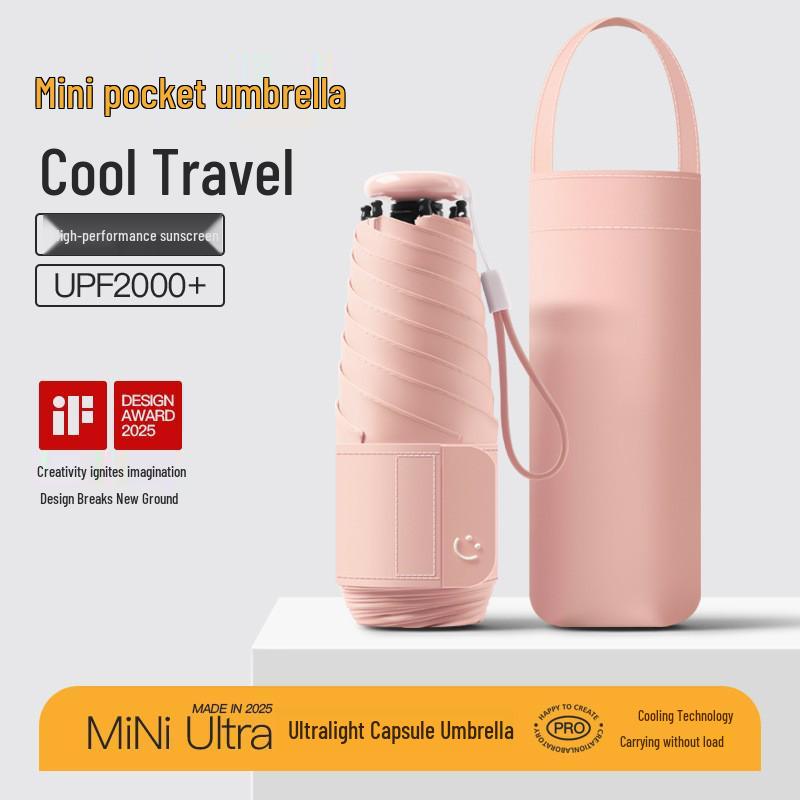 Women's Mini Anti-UV Sunshade Umbrella - Portable, Dual-Use for Sunny & Rainy Days