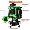 Multifunctional 3D 12 Lines Laser Level Tool Vertical Horizontal Lines with Selfleveling Function