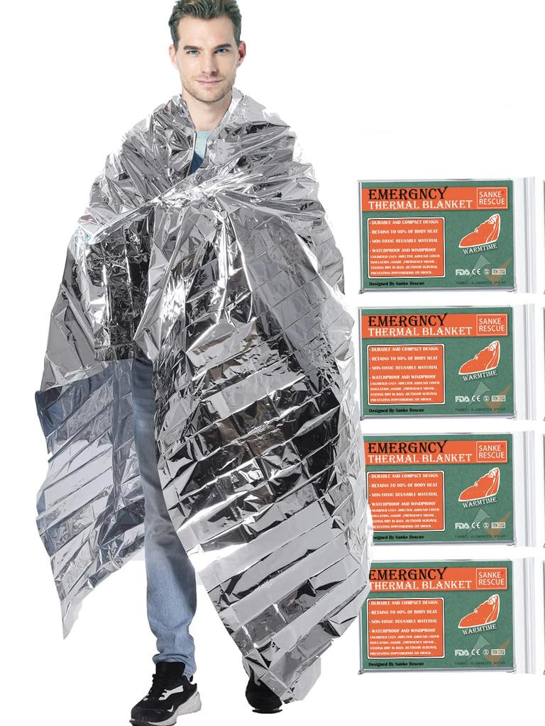 Emergent Blanket Mylar Thermal Outdoor Survive First Aid Kit Rescue Space Foil Camp Hike Mountaineer Bug Out Bag Heat Retain