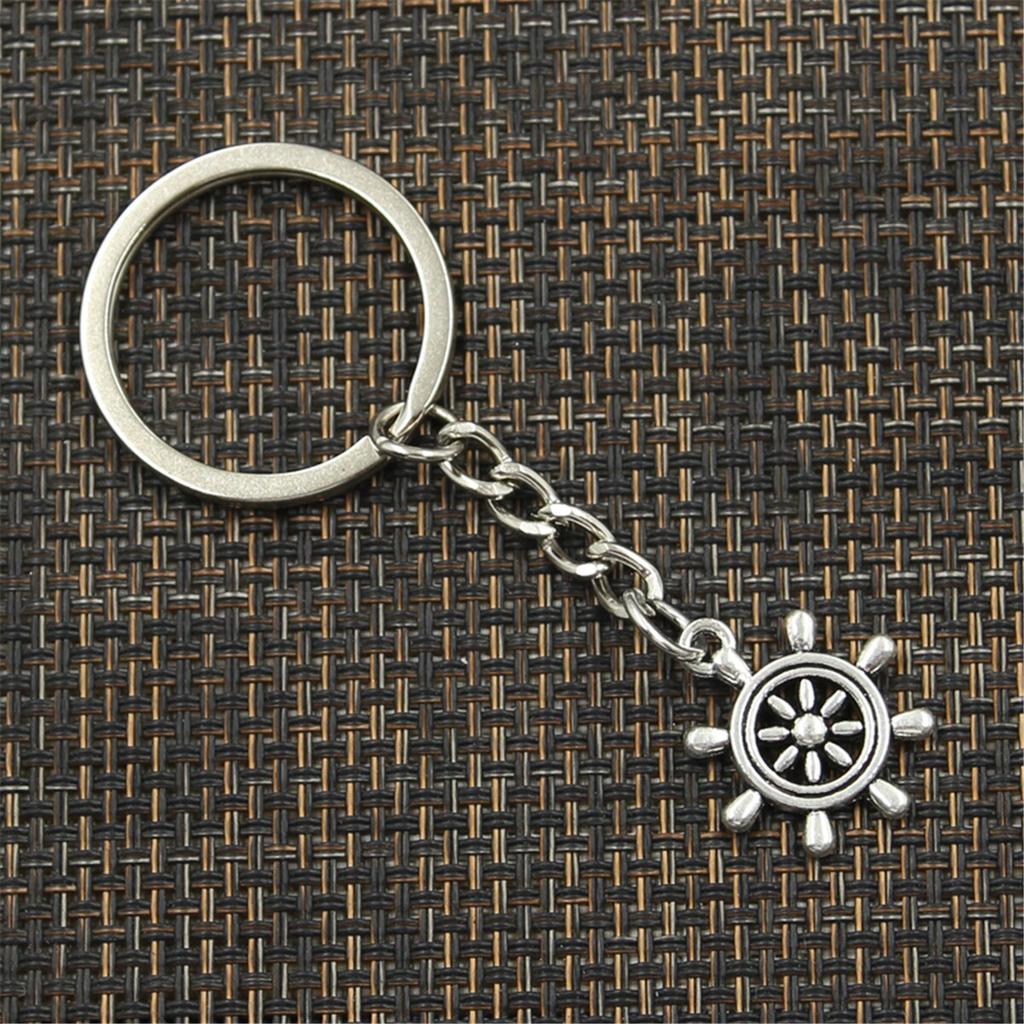 Breloc de modă 22x20mm Nave roată cârmă cârmă pandantive DIY bărbați bijuterii mașină breloc inel suport cadou suvenir