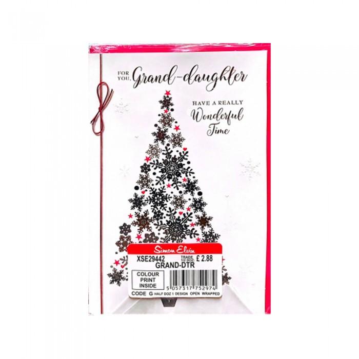 Simon Elvin For You Grand Daughter Snowflake Christmas Card (Pack of 6)