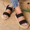 fashion Women's fashion trend anti-slip wear-resistant pure black belt soft soled high-heeled sandals