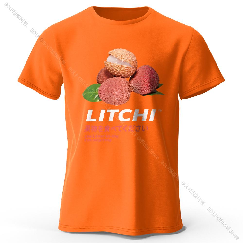 Juicy Lychee Print Tshirt Fresh Trendy Summer 100 Cotton Tops For Unisex Unisex