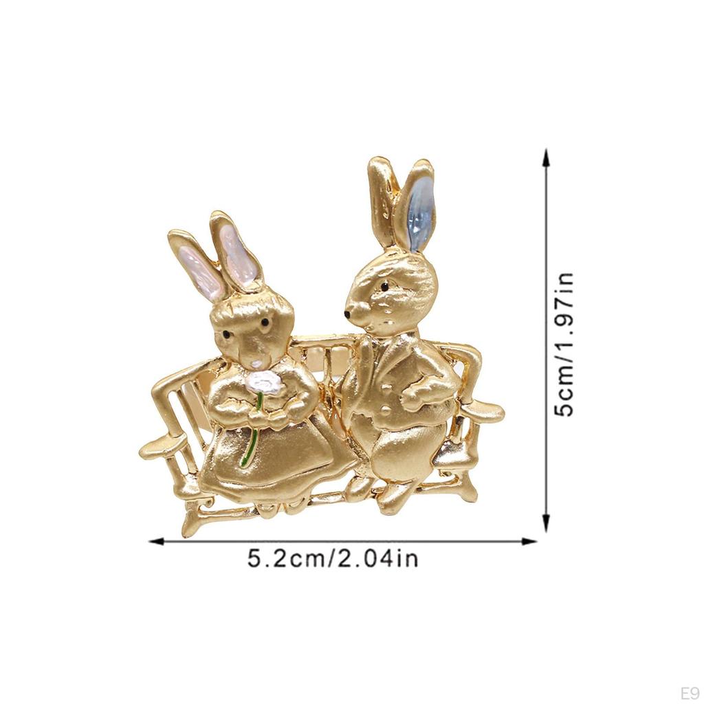 Easter Bunny Rabbit Napkin Rings Holders Dining Table Exquisite Serviette Buckle for ARI