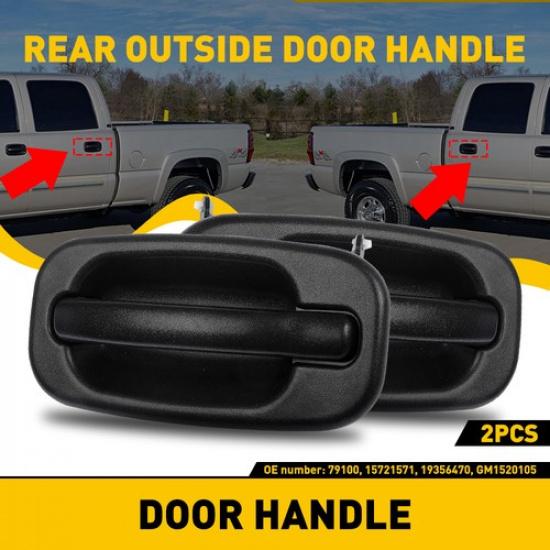 Fit Chevy GMC Cadillac Door Rear Outside Handle Exterior Left 2pcs Right LH&RH