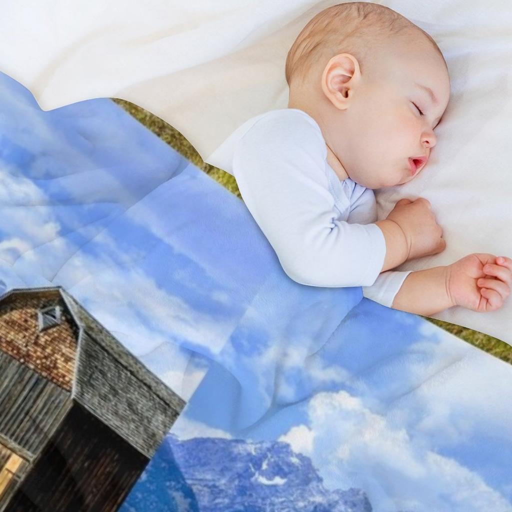 Jackson Hole Grand Tetons Mountains Barn Throw Blanket wednesday heavy to sleep anime Comforter Blankets
