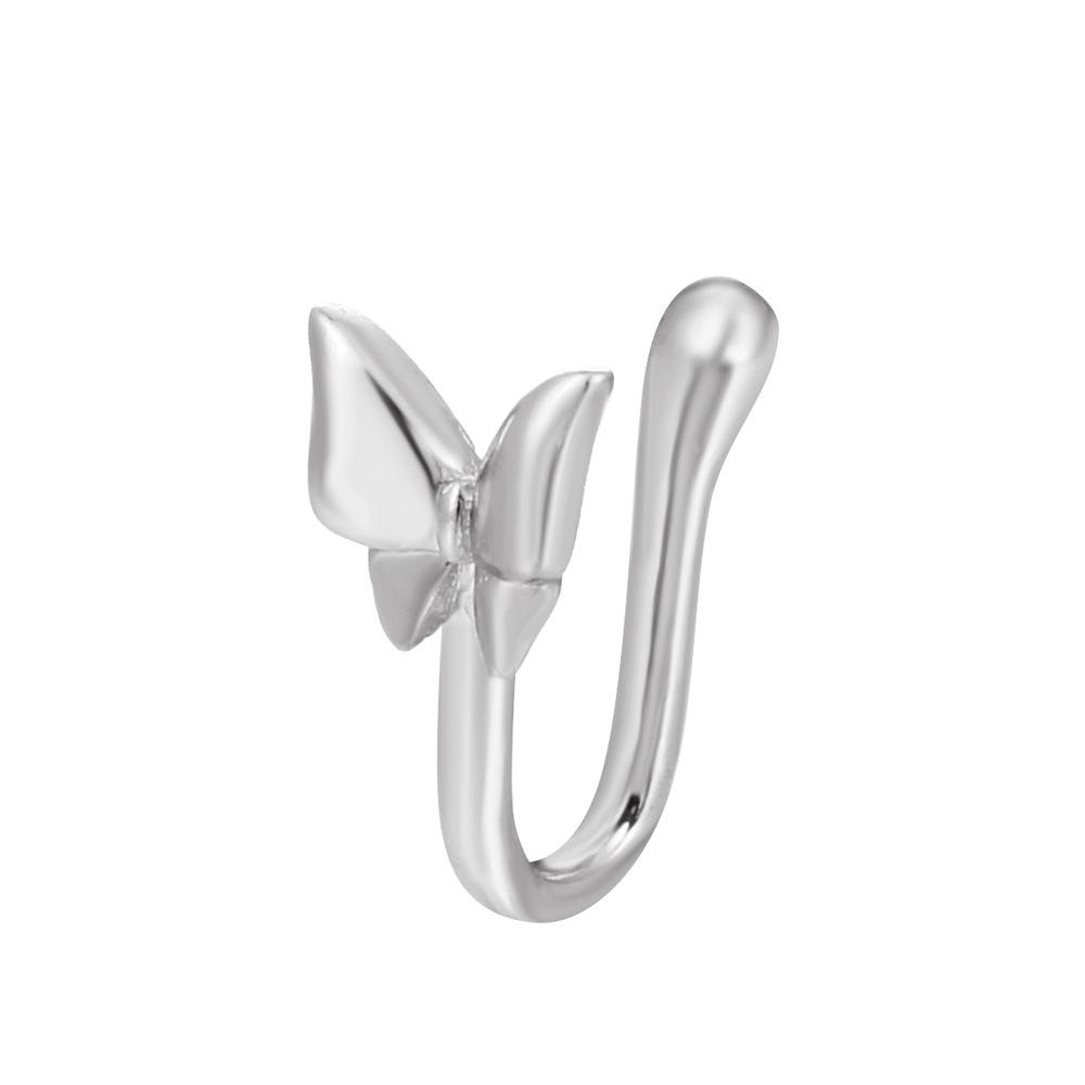 Vintage Goldfarbe Drache Schmetterling Fake Nasenring für Frauen Afrika Kupfer Helix U-Form Faux Nasenring Piercing Körperschmuck