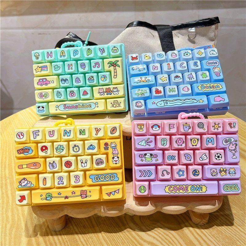 New 26-Key Stress-Relief Keyboard Toy Keychain Figurine Cute Creative Student Children'S Birthday Gift Small Pendant Decoration