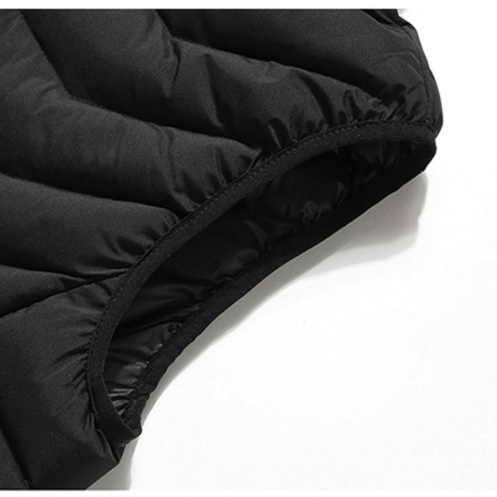 Men's Casual And Fashionable Fishbone Pattern Cotton Sleeveless Vest, Men's Hooded Detachable Solid Color Fitted Cotton Jacket Vest