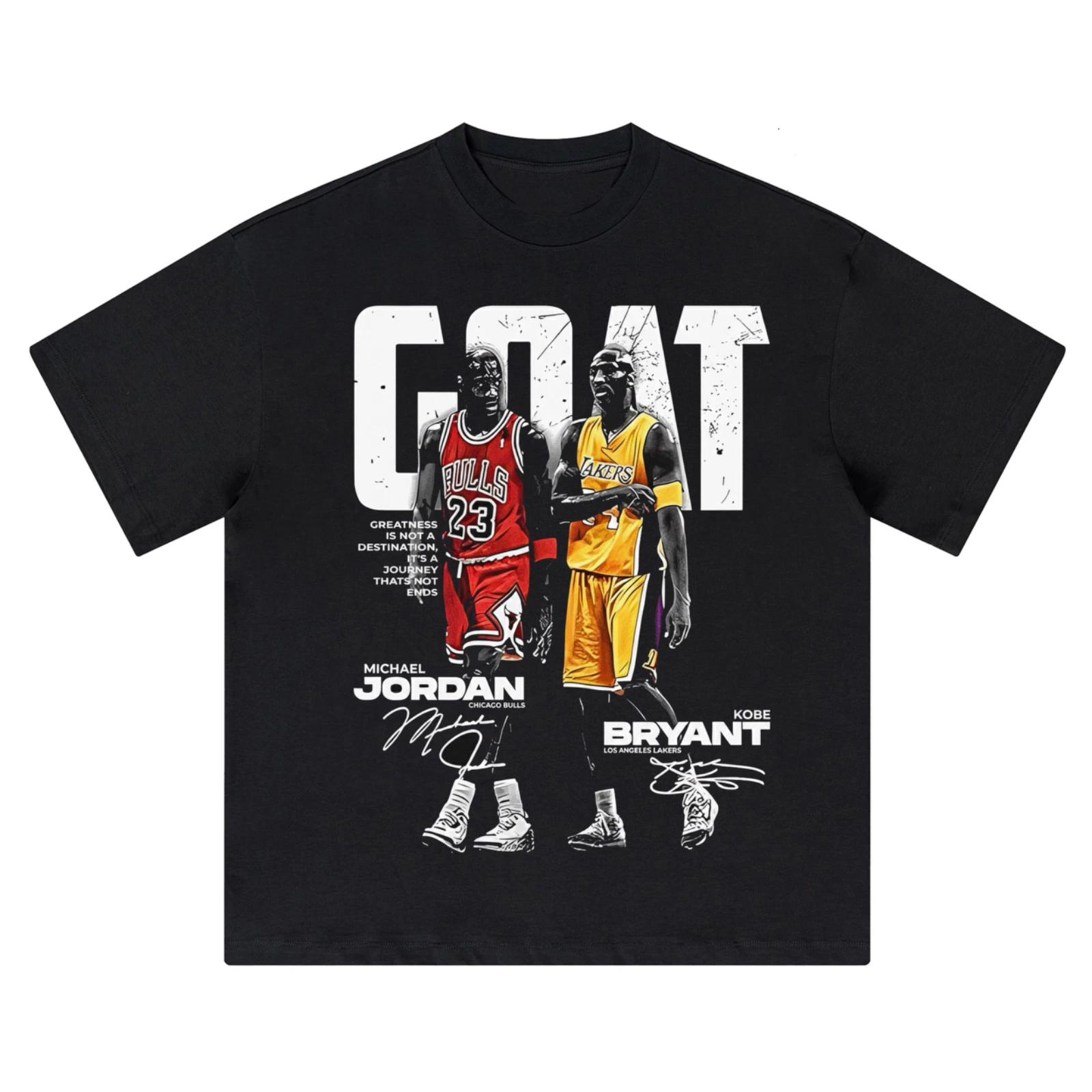 

Goat MJ And Kb Bryant Casual Graphic Print Short Sleeve Crew Neck T-Shirt for 2XL