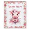 Cartoon Pig Print Flannel Blanket Sofa Nap Blanket Sheet Bedspread Blanket