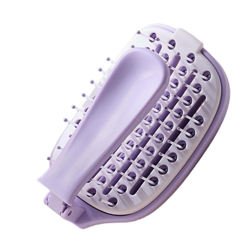 

Purple Color Self-cleaning Hair Brush Foldable Hair Brush New Anti-Static Massage Comb фіолетовий