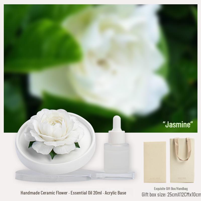 

Handcrafted Ceramic Tiger Head Jasmine Essential Oil Diffuser with Stone Fragrance - High-End Gift