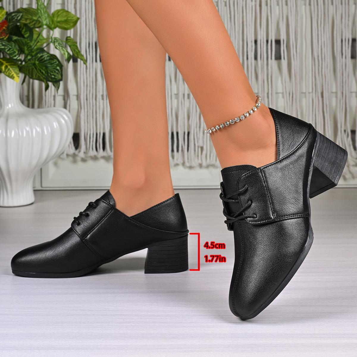 

Spring And Autumn New Round Head Square Heel Casual Women S Shoes Fashionable And Comfortable Banquet High Heels Work Shoes 35