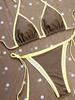 Women's Swimsuit Contrast Color Halter Neck Triangular Bag Side Tie Three Piece Bikini Swimsuit Beach Wear