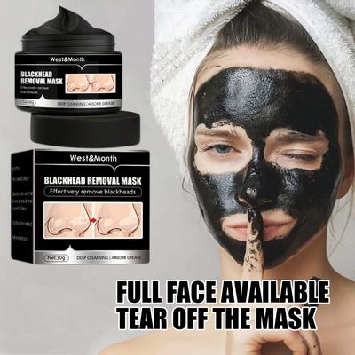Bamboo Charcoal Cleaning and Tearing Mask Peel Nose Mask for Deep Cleansing of  Blackhead Acne Pore Tightening and Moisturizing Mask