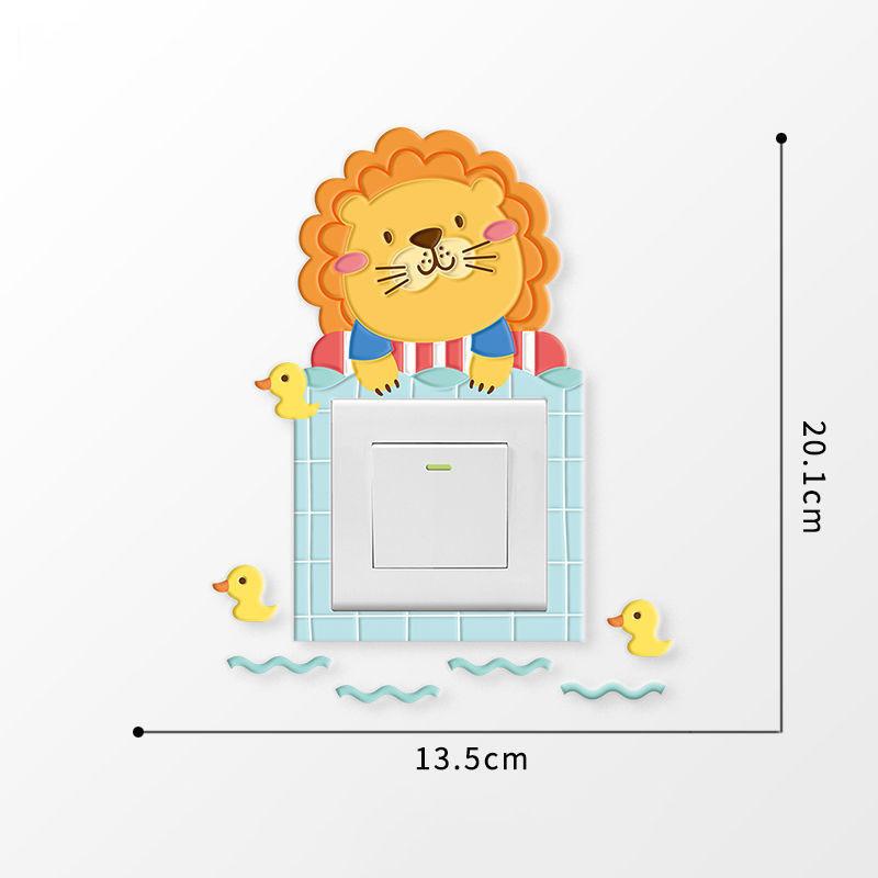 Unicorn Switch Sticker 3D Cartoon Kids Room Decor luminous Stickers Switch Cover Wall Light Unicorn Socket Stickers Decoration