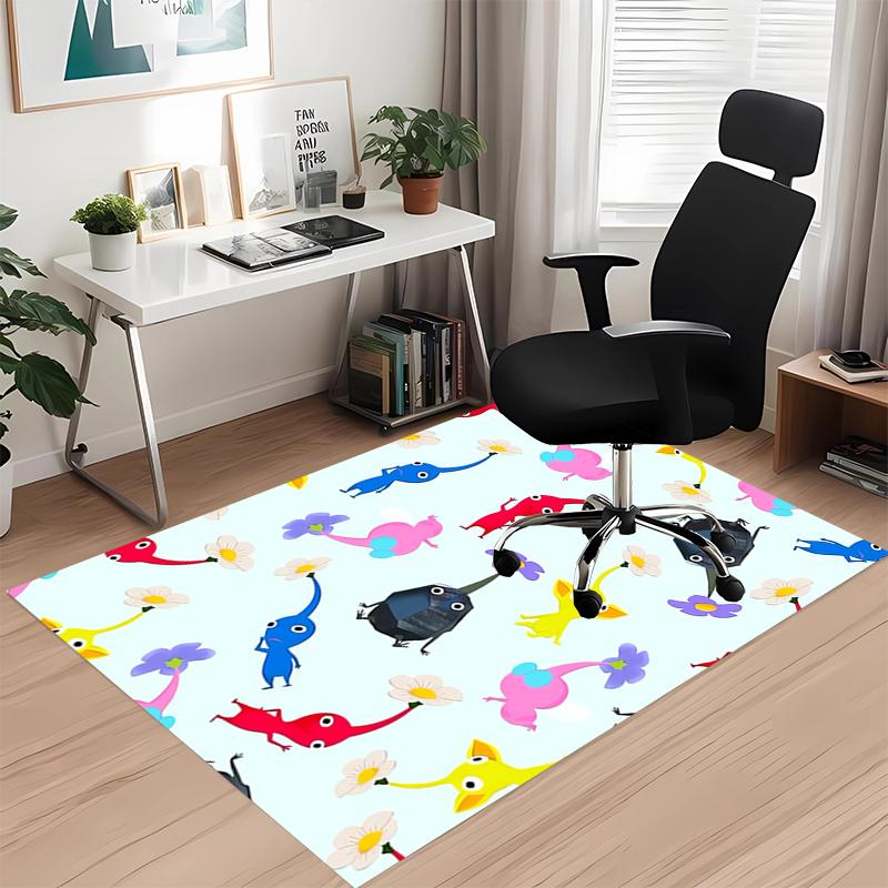 Pikmin Printed Carpet, for Office Chair Living Room Bedroom Kitchen Room Decor Gifts.
