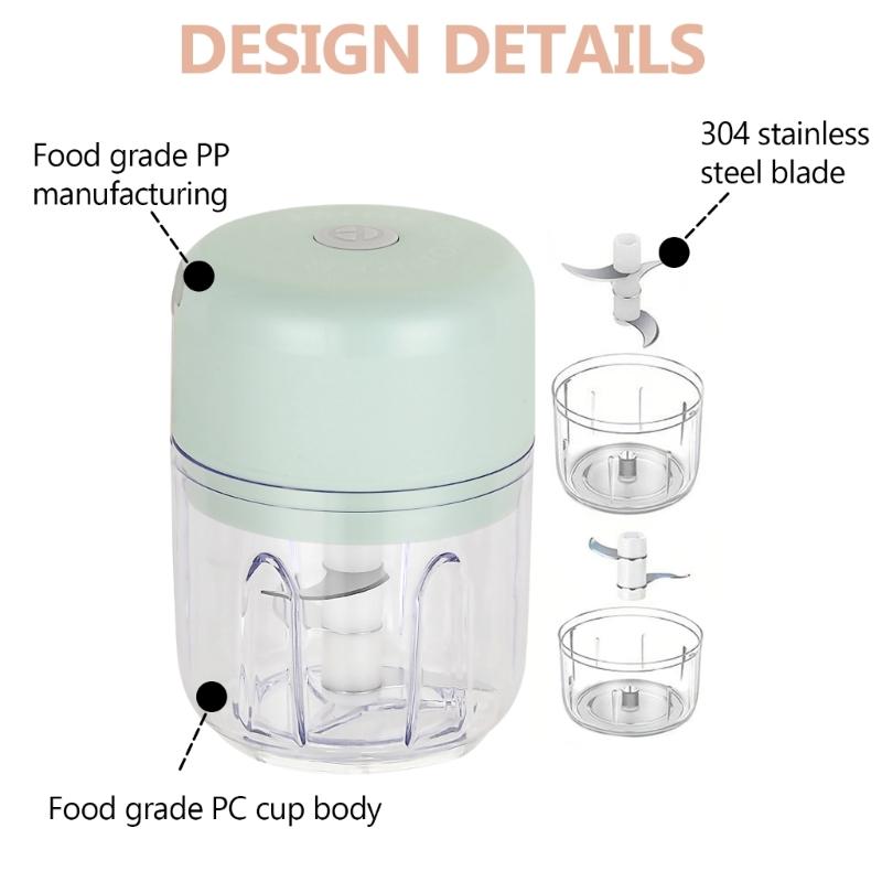 Efficient Electric Food Chopper Vegetable Grinder Household Garlic Press Mashers Quick and Convenient Cooking Aid